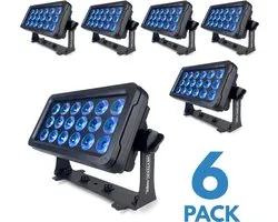 6 PACK Heytech Lighting Magna panel - 18x20Watt - RGBW - IP65 - Wireless DMX