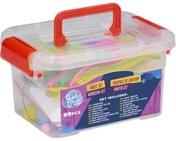 Creative Kids Craft Set 99-delig - Compleet Knutselpakket met Opbergbox - Ideaal voor Creatieve Projecten Thuis of op School - Geschikt vanaf 3 Jaar - Meerkleurig