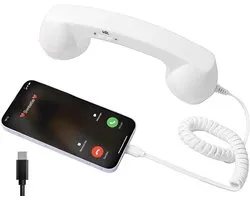 USB C Retro Telephone Handset with Microphone Volume Control, Wired Vintage Phone Receiver, Old Fashioned - ShopVlot