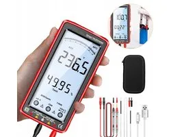 Slimme LCD Digitale Multimeter - 6000 Tellingen Wissel-/Gelijkspanning En -Stroom Weerstand Capaciteit Temperatuur NCV - Oplaadbare 2800mAh - Elektronica Labtool Voor De Start Van Het Schooljaar - Rood