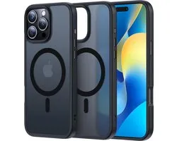 Coque adaptée pour : Apple iPhone 14 Pro Max - Compatible avec MagSafe - Coque de protection mate - Coque arrière avec aimant - Convient pour le chargement sans fil avec Ring magnétique - Zwart