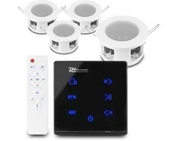 Power Dynamics set van 4 CSBA3L plafondspeakers met de A50B inbouw versterker - Bluetooth - 2x 20W