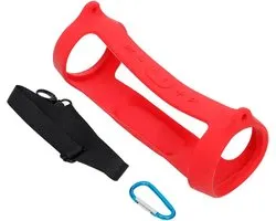 Housse de protection adaptée au haut-parleur Bluetooth JBL Charge 5 - Comprend une sangle de transport - Plusieurs couleurs - Antichoc - Résistant aux rayures - Siliconen - Étui - Étui - Protection - Rouge