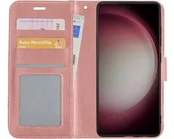 Samsung Galaxy S23 Plus Case Book Case Cover Flip Cover Bookcase - Or Rose