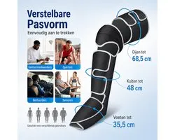 Beenmassage Apparaat - Recovery Boots - Compressie en Warmte - Zwart