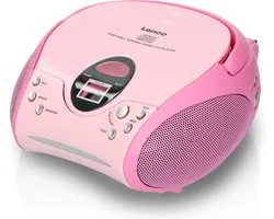 Lenco SCD-24 - Radio CD-speler met AUX-uitgang – Roze