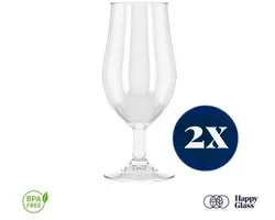 HappyGlass Mister Gustav Bierglas -Set de 2 Verres en Plastique 500ml