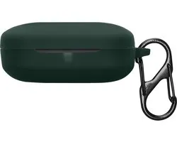 kwmobile housse pour étui pour écouteurs - convient pour OnePlus Buds 3 - Housse de protection Trendy pour écouteurs sans fil en vert foncé