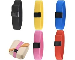 5x Lunchbox -elastieken voor buiten - Lunchbox -elastieken - Elastische Band voor Bento Box - bevestigingsriemen - Afdichtbanden voor bento-box - Bevestigingsriemen voor bento lunchbox - Voor school, werk, outdoor, camping, picknick - 5 Kleuren