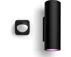 Philips MyGarden Creek Applique Murale Extérieure - Incl. Philips Hue White Filament Lampadaire E27 - Applique Murale - Eclairage Jardin LED - Lampe d'Extérieur - Noir
