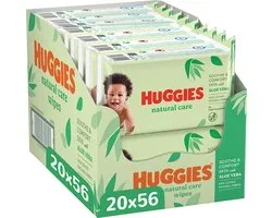 Lingettes Huggies - Natural Care - 20 x 56 pièces - 1 120 lingettes