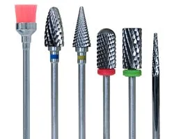 FOOCCA® Embouts Tungstène Ponceuse à Ongles - Embouts Lime à Ongles Électrique - Fraises Carbure de Tungstène - Tungsten Carbide Bits - Format Universel - Set 6 Pièces - Ponceuse Ongles