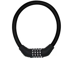 Antivol de vélo avec code à 4 chiffres 420 mm de long Zwart
