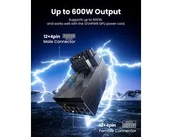 12V HPWR Adapter 90 Graden 1 Pack Rechte Hoek PCI-e 5.0 16pin Voedingsadapter 12+4pin 600W GPU Connector voor GeForce RTX 3090Ti 4070Ti 4080 4090 Grafische Kaarten