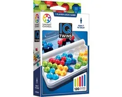 SmartGames IQ Twins - Logisch Denkspel & Reispuzzel - 120 Opdrachten met Tweelingstukken - Educatief Solospel - Vanaf 7 Jaar