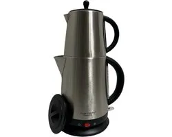 Frank & Muller - Theemaker - Elektrische theemaker - Theepot - 1,7/1,0 liter - 2200W - Samovar - Waterkoker - 2in1 - Caydanlik - Caymatik - Turkse theepot