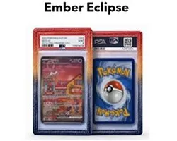 Deckmasters® - Slab Guard PSA – Slab Bumper - Beschermhoes voor PSA Slabs - TPU Protector – Ember Eclipse (Zwart/Oranje Glitter)