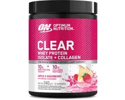 Optimum Nutrition Clear Whey Protein Isolate + Collagen - Apple Raspberry Proteine Poeder - Eiwitshake - Eitwit Limonade - 240 gram (10 servings)