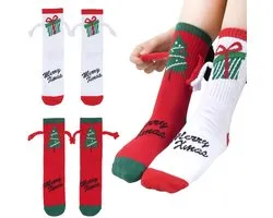 SPHProducts - Funny Magnetic Socks - Kerstsokken - Speelse Hand in Hand Sokken - Multicolour - Vriendschapssokken - Perfect voor stellen en gezinnen -