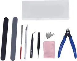 3D Printer Tool Kit, Alloy Steel Model Tool Kit Pliers Tweezers File Carving Knife Craft Tools Set for 3D Printing DIY