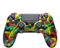 Namajunas - Manette sans fil compatible avec PS4/Pro/Slim/PC - Gamepad Bluetooth - Compatible avec Playstation 4 - Capteur six axes - Barre lumineuse LED et fonctionnalité écran tactile - Entrée prise audio - Accessoires de jeu