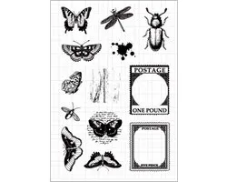Clearstamps - Journaling Insects -  Insecten Stempel - Stempels voor o.a bulletjournal, scrapbooking en kaarten maken