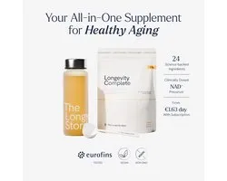 Longevity Complete™ NAD+ booster 24-in-1 Supplement met NR (Nicotinamide Riboside), Lion's Mane en Hyaluronzuur, Creatine en nog 20 andere hoogwaardige ingredienten met Premium NL Kwaliteit
