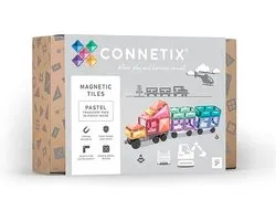 CONNETIX - Magnetisch Tegels - Pastel Transportverpakking - 50 Stuks - Magnetisch Speelgoed