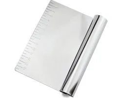 Deegsnijder RVS - deegmes - deegschraper - met centimeter - vaatwasmachine bestendig - deeg - koek - brood - pizza - mes