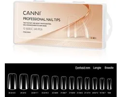 Canni Nagel Tips Transparant Square - 240 stuks - Nageltips - Nageltips voor Gelnagels - Nagel Tips Acryl - Nail Tips - Nail Tips Clear