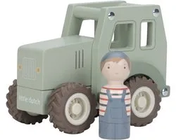 Little Dutch Tractor - Hout - 11x13x8cm - Met poppetje - 18m+