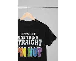 Pride shirt - Lets get one thing straight - Wurban Wear | Gay pride | Pride kleding | Regenboog kleding | Pride | Pride vlag | Regenboog vlag | Regenboog | LGBTQ | LHBTI | Liefde | Transgender | Crossdress | Amsterdam | Rainbow | lgbt shirt | Zwart