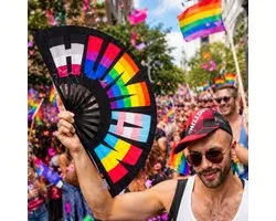 Pride Waaier Human – LGBTQ+ - Pride - Regenboog – Pride month – Rainbow – Pride vlag – Pride accessoire – Parade - Waaier - Accessoire – Pride