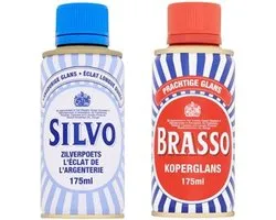 Brasso - Koperpoets 175 ml + Silvo Silverpoets 175 ml - 2 pack