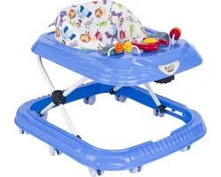 Bogi baby walker - Luxe loopstoel - Verstelbaar in 3 standen - Zitje extra hoog extra veilig - Met 3 speelfuncties - 10 wielen - Blauw