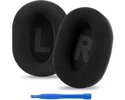 Allecto - Coussinets Auriculaires de Remplacement - Compatible Logitech - Velours Noir - Accessoires Casque Écouteurs - Convient pour G Pro X, G433, G233 - Set de 2