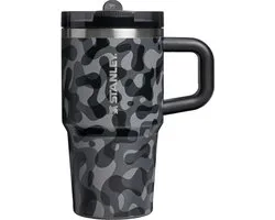 STANLEY Quencher ProTour Flip Straw Tumbler 20oz (Black Interfusion) - Lekvrije Drinkbeker met Rietje & Handvat – RVS Geïsoleerd – BPA-vrij – Cupholder Geschikt