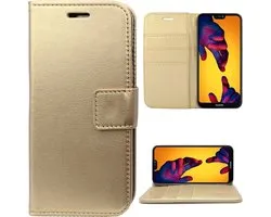 Huawei P20 Lite Case Leather Book Case Silicone TPU Gold - de iCall