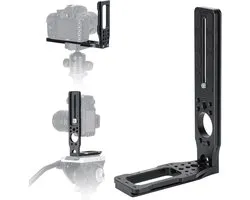 Support en L pour appareil photo reflex numérique pour fixation verticale et horizontale avec déverrouillage rapide, adapté pour Canon, Nikon, Sony et stabilisateurs tels que DJI Osmo et Zhiyun