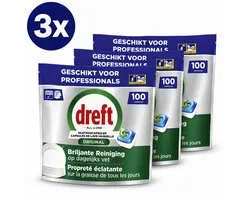 Dreft Professional All-in-1 Vaatwastabletten Regular – Voordeelverpakking 3 x 100 Tabletten (300 Stuks)