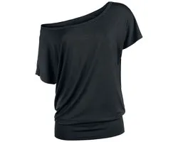 R.E.D. Rock-Engineered Design Zwart los basic T-shirt - Dames - M