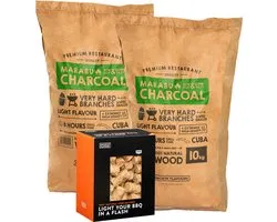 2 sachets de charbon Marabu Smokin' Flavours + 1 sachet d'allume-feu