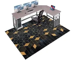 Heavy Duty Office Chair Mat for Carpet & Hard Floors, Non-Slip Desk Protector for Hardwood Gaming Wheelchair Floor Mat, 130x150cm Home Office Essential