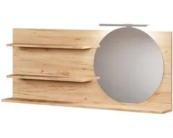 Vicco Avena Étagère Miroir – 120 x 50 cm avec 3 compartiments ouverts Chêne