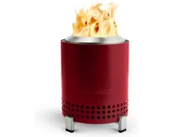 Foyer de table Solo Stove Mesa avec support | Mini foyer à faible dégagement de fumée pour usage urbain et périurbain, à granulés ou à bois, sûr, en acier inoxydable, avec sac de voyage, 17,5 x 13 cm, 635 g, rouge