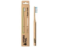 Hydrophil Premium Tandenborstel Bamboe Super Soft 1 stuks - plasticvrij, dierproefvrij, vegan, voor gevoelige huid, handgemaakt