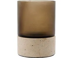 House Doctor Windlicht Rivo bruin 10cm