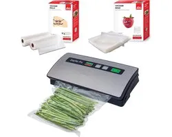 Machine sous vide Solis Vac Pro 569 - Scelleuse sous vide - Machine sous vide avec raccord pour tuyau + 2 rouleaux sous vide 20 x 600 cm + 50 sachets sous vide 20 x 30 cm