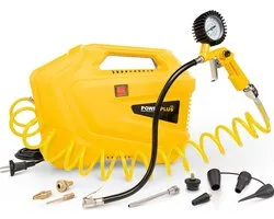 Powerplus POWX1706 Compressor - Luchtcompressor van 1100W, 8 bar, 3m slang - Incl. 11 accessoires