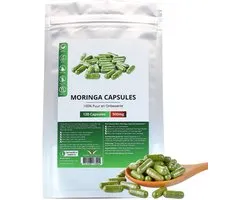 Capsules de Moringa 120 Pièces | 1500 mg par jour | Végétarien | Capsules de Moringa Pure de Haute Qualité | Moringa oleifera | Sans Gélatine